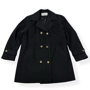 Mackintosh Pure Wool coat Blend Black Pea Size 9 USA Double Breast